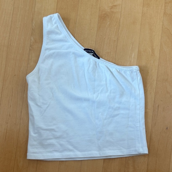 Brandy Melville White One-Shoulder Top - Picture 2 of 4